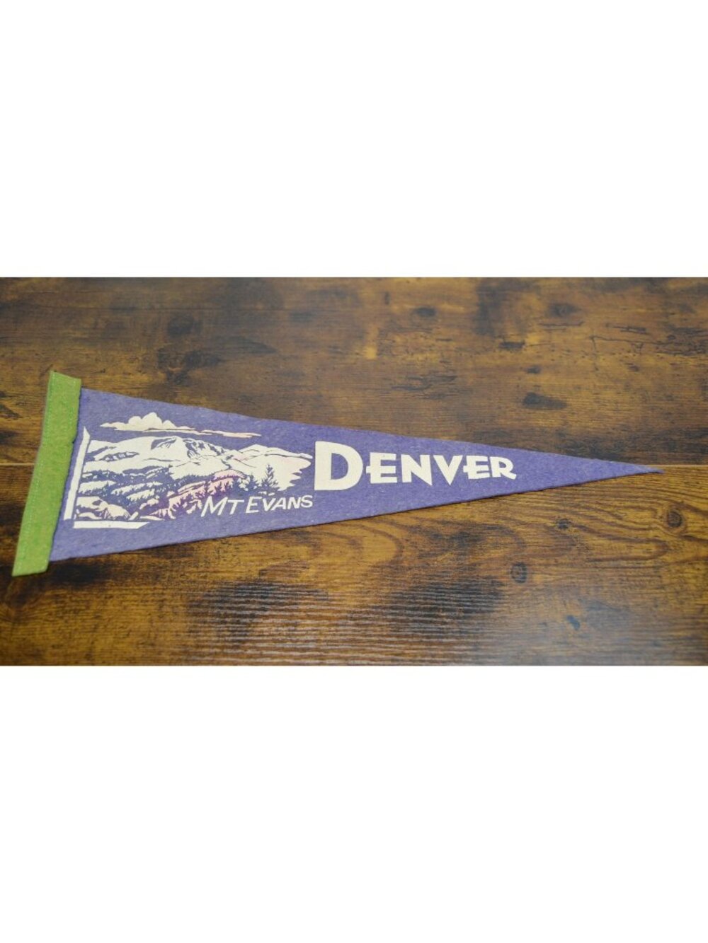 Vintage Denver, Colo. featuring Mt. Evans Felt Pennant Banner 16 inches